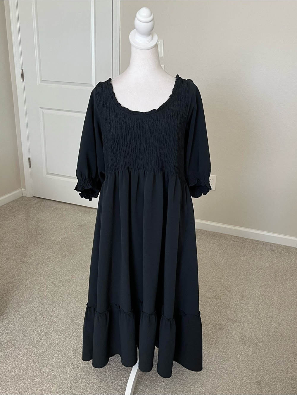 NWOT Hill House Louisa Nap Dress-Black Smocked Bodice Tiered Size XXL